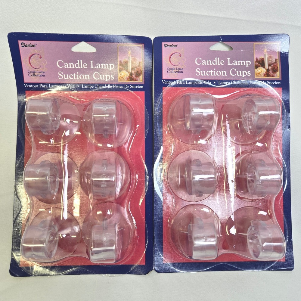 Darice Candle Lamp Suction Cups‎ NOS, 2 Packs of 6, Vintage 2005 2445-96 New
